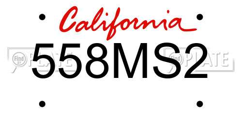 558MS2 California License Plate