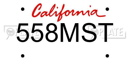 558MST California License Plate