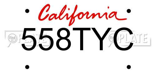 558TYC California License Plate