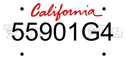 55901G4 California License Plate