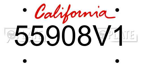 55908V1 California License Plate