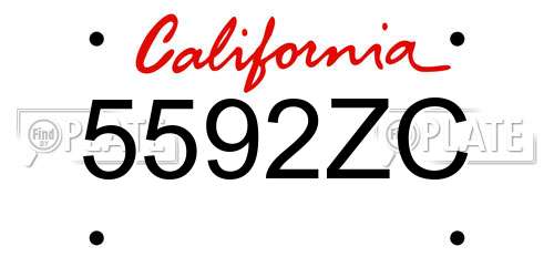 5592ZC California License Plate