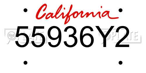 55936Y2 California License Plate