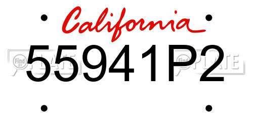 55941P2 California License Plate