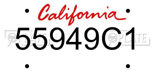 55949C1 California License Plate