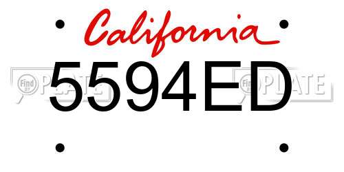 5594ED California License Plate