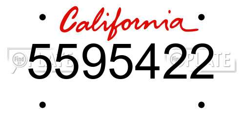 5595422 California License Plate