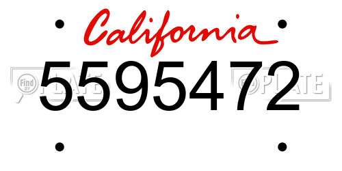 5595472 California License Plate