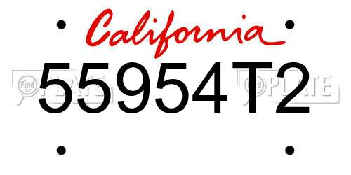 55954T2 California License Plate