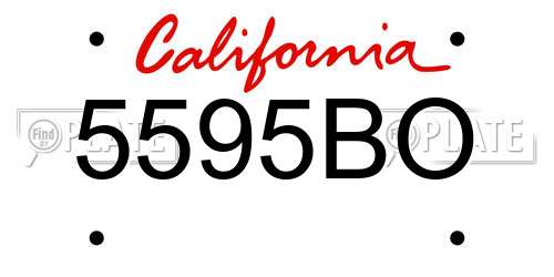 5595BO California License Plate