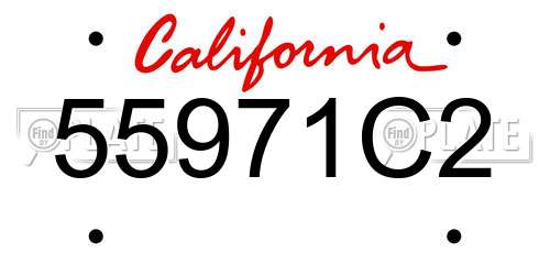 55971C2 California License Plate