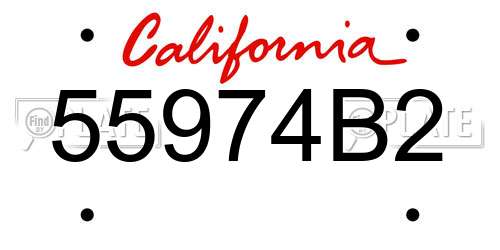 55974B2 California License Plate