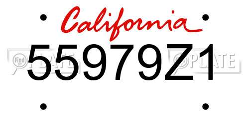 55979Z1 California License Plate