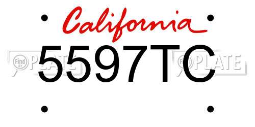5597TC California License Plate
