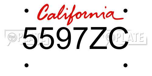 5597ZC California License Plate