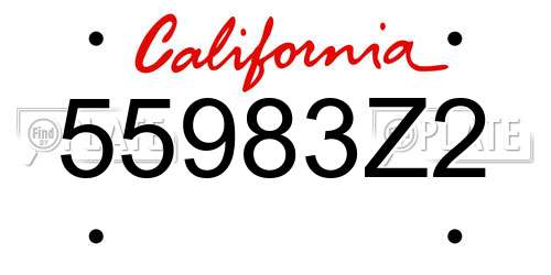 55983Z2 California License Plate