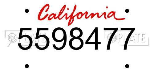 5598477 California License Plate