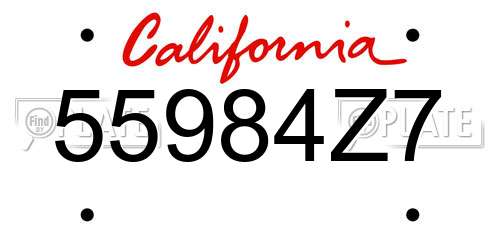 55984Z7 California License Plate
