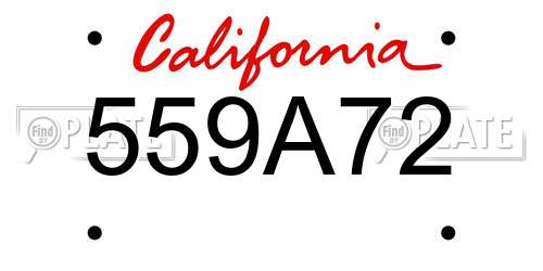559A72 California License Plate