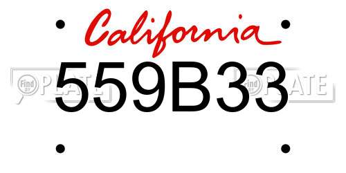 559B33 California License Plate