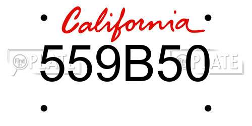 559B50 California License Plate
