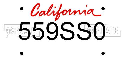 559SS0 California License Plate