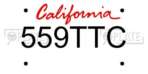 559TTC California License Plate