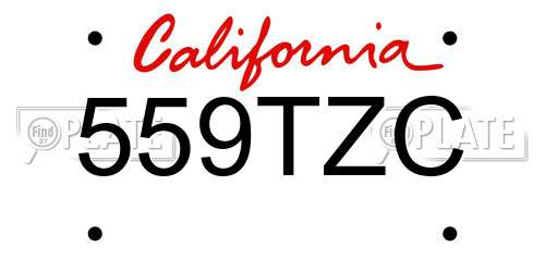 559TZC California License Plate
