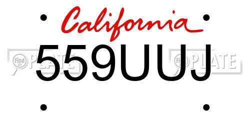 559UUJ California License Plate