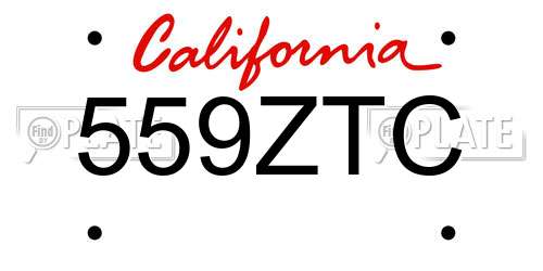 559ZTC California License Plate
