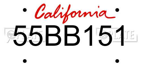 55BB151 California License Plate