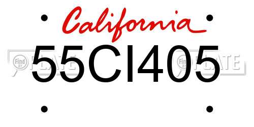 55CI405 California License Plate