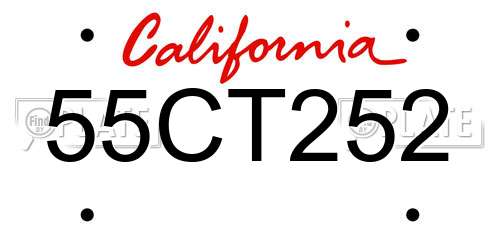 55CT252 California License Plate