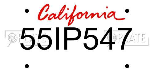 55IP547 California License Plate