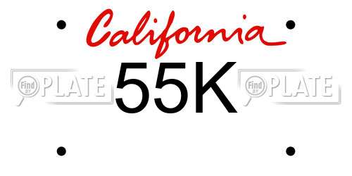 55K California License Plate