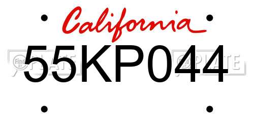55KP044 California License Plate