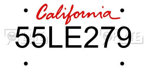 55LE279 California License Plate