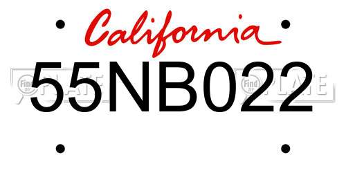 55NB022 California License Plate