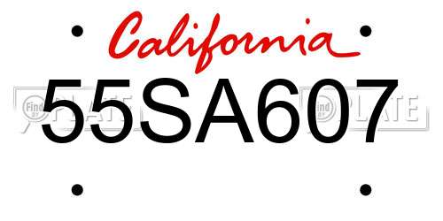 55SA607 California License Plate