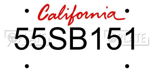 55SB151 California License Plate