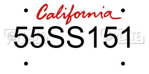 55SS151 California License Plate