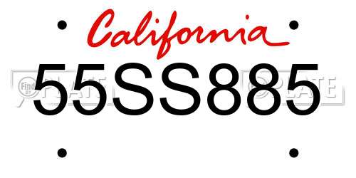 55SS885 California License Plate