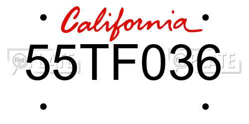 55TF036 California License Plate