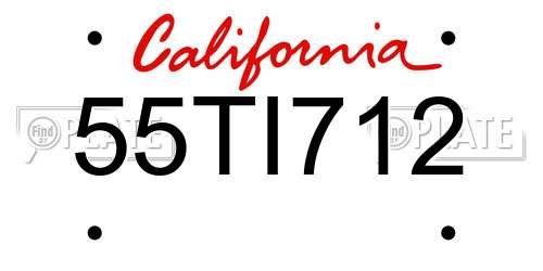 55TI712 California License Plate