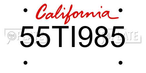 55TI985 California License Plate