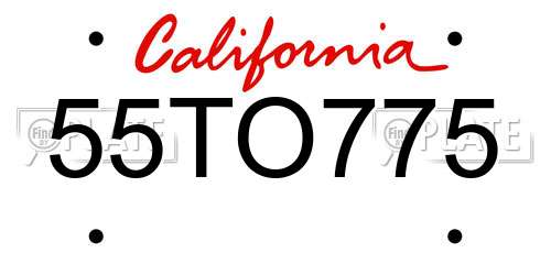 55TO775 California License Plate