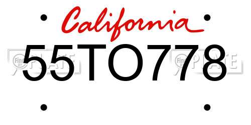 55TO778 California License Plate