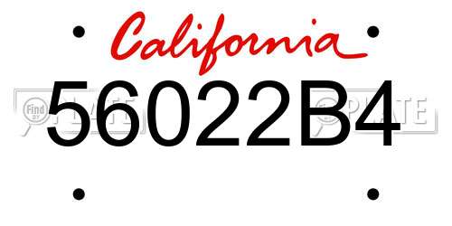 56022B4 California License Plate