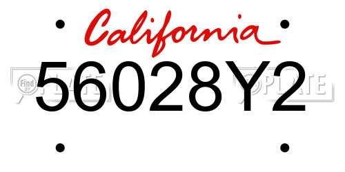 56028Y2 California License Plate