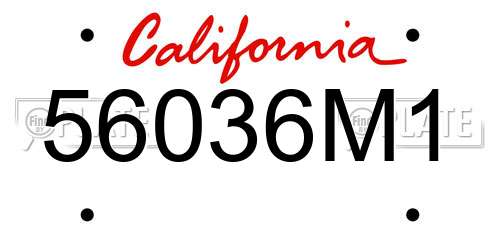 56036M1 California License Plate